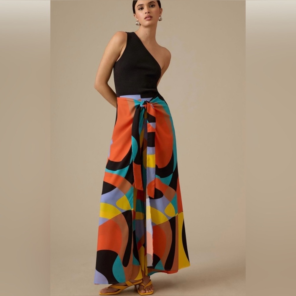 NWT Anthropologie Hutch Sarong Wide-Leg
Pants - BLACK MOTIF